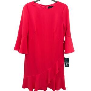 NEW Ralph Lauren Coral Shift Dress Womens Size 12 Wedding Guest Brunch Chic Posh